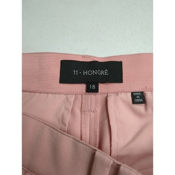 11 Honore Pants Women's Size 18 Pink Rayon Wide Leg Stretch Flat Front Pants - Picture 3 of 4